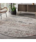 Nourison Rustic Textures Area Rug RUS14 Light Grey Multi 5'3" Round