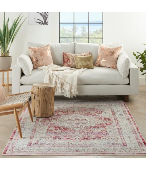 Nourison Vintage Kashan Area Rug VKA07-Red/Ivory
