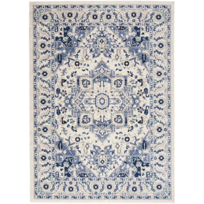 Nourison Passion Area Rug PSN33 Ivory/Grey 5'3" x 7'3"