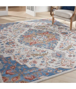 Nourison Home Elation ETN09 Ivory Blue 7 ft. 10 in. X 9 ft. 10 in. Area Rug