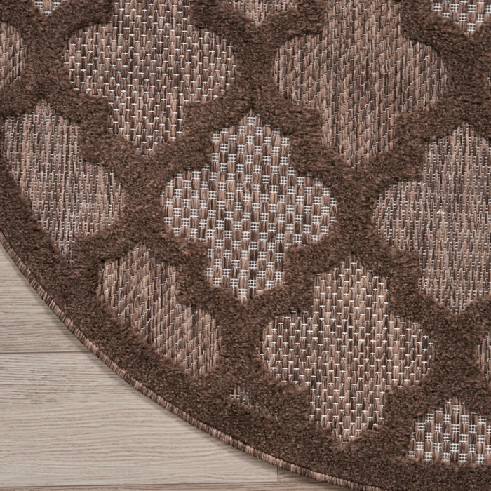 Nourison Home Easy Care Brown NES01 4 ft. Round Rug