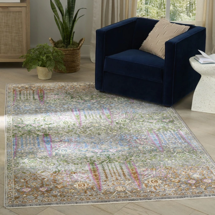 Nourison Home Vintage Harmony Blue VHH01 5ft.3in. x 7ft.6in. Rect. Rug