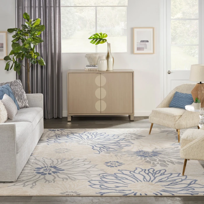 Nourison Passion Area Rug PSN17 Ivory Grey Blue