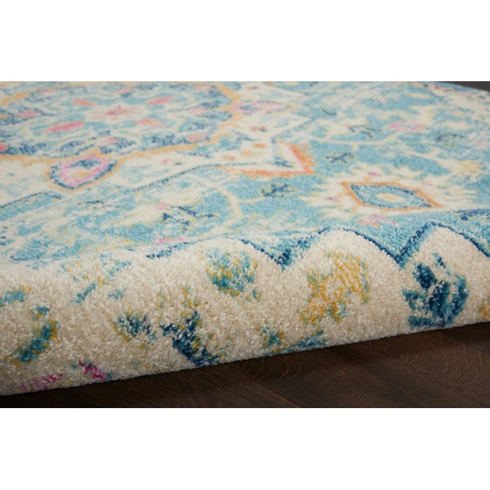 Nourison Passion Round Area Rug PSN25-Ivory/Light Blue