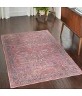 Nicole Curtis Machine Washable Series 1 Area Rug SR102 Red 4' x 6'
