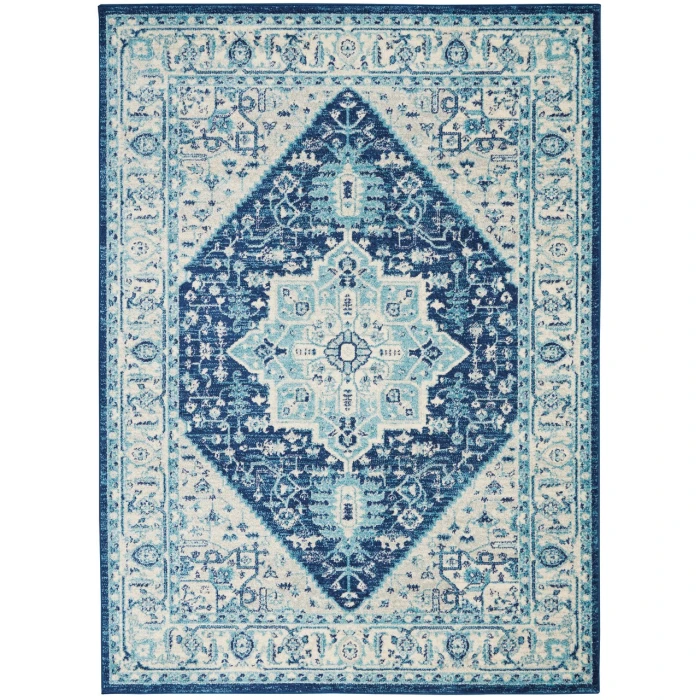 Nourison Tranquil Area Rug TRA06-Ivory/Navy