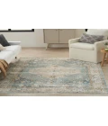 Nourison Astra Machine Washable Silver Blue ASW11 5 ft. 3 in. X 7 ft. Rectangle Rug