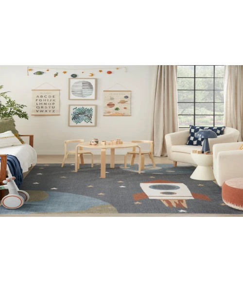 Nourison Astra Machine Washable Sky Blue ASW06 7 ft. 10 in. X 10 ft. Rectangle Rug