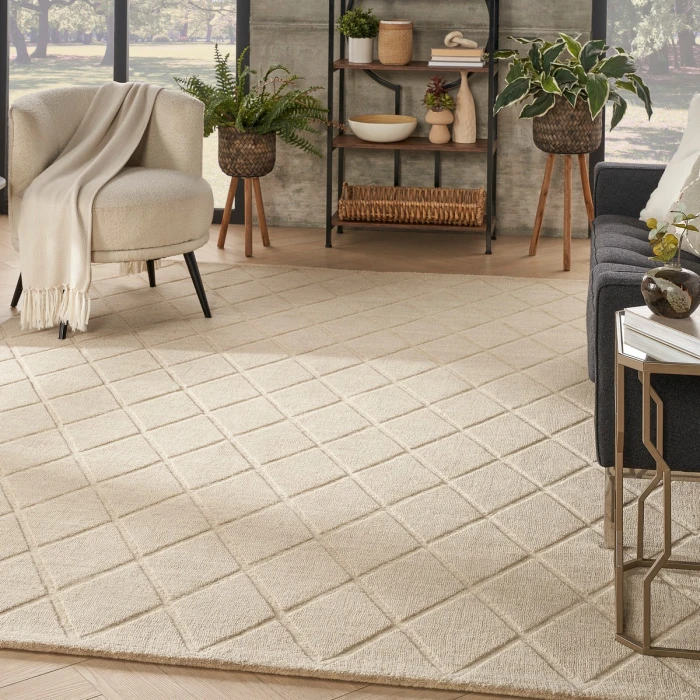 Nourison Wool Haven Beige WOH01 7 ft. 9 in. X 9 ft. 9 in. Rect. Rug
