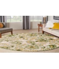 Nourison Aloha Ivory Green ALH17 5 ft. 3 in. Round Rug