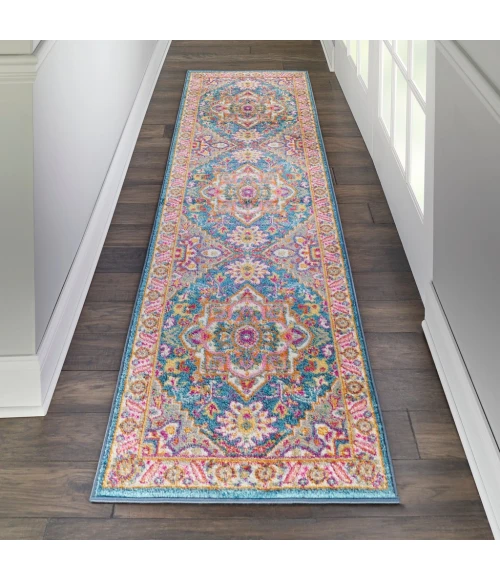 Nourison Passion Runner Area Rug PSN20-Teal Multicolor