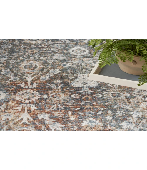 Nourison Astra Machine Washable Ivory Multicolor ASW16 4 ft. X 6 ft. Rectangle Rug