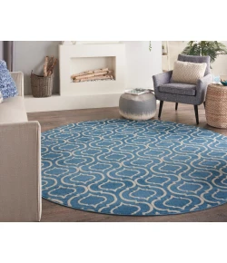 Nourison Home Jubilant JUB19 Blue 8 ft. Round Area Rug