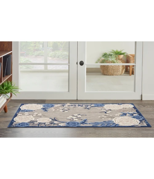 Nourison Aloha Blue Grey ALH32 2 ft. 8 in. X 4 ft. Rectangle Rug