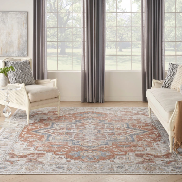 Nourison Astra Machine Washable Area Rug ASW12 Gold/Multicolor