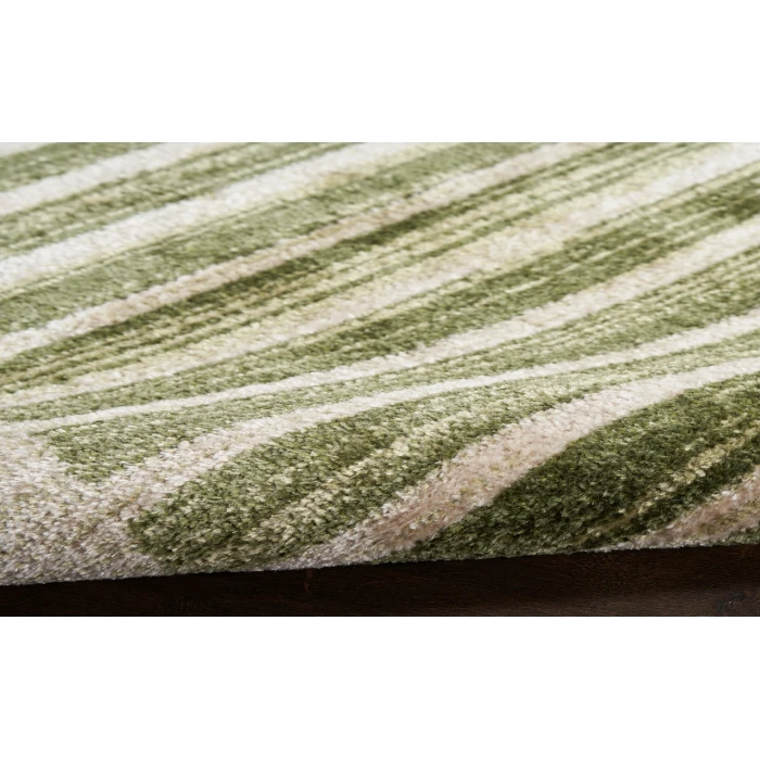 Nourison Astra Machine Washable Ivory Olive ASW03 6 ft. 7 in. X 9 ft. Rectangle Rug