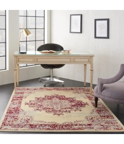 Nourison Home Grafix GRF14 Cream Red 5 ft. 3 in. X 7 ft. 3 in. Area Rug