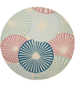 Nourison Home Grafix GRF20 Ivory/Multi 8 ft. Round Area Rug