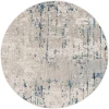 Nourison Home Quarry QUA01 Ivory Grey Blue 10 ft. Round Area Rug