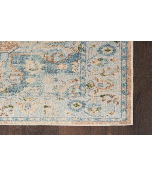 Nourison Astra Machine Washable Beige Blue ASW12 6 ft. 7 in. X 9 ft. Rectangle Rug