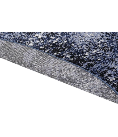 Nourison Passion Light Blue Black PSN10 5 ft. 3 in. Round Rug
