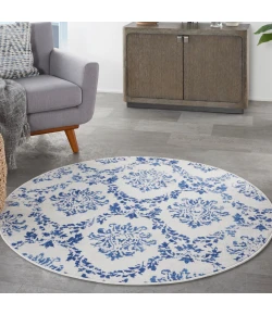Nourison Home Whimsicle WHS01 Ivory Navy 5 ft. Round Area Rug