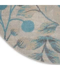 Nourison Tranquil Round Area Rug TRA03-Ivory/Turquoise