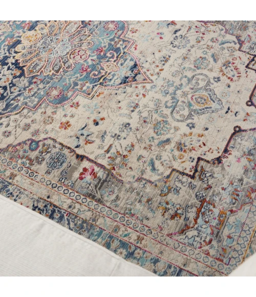Nourison Vintage Kashan Area Rug VKA07-Ivory Blue