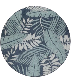 Nourison Home Garden Oasis GOA02 Navy 8 ft. Round Area Rug