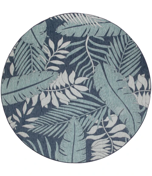 Nourison Home Garden Oasis Navy GOA02 8 ft. Round Rug