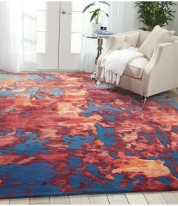 Nourison Home Prismatic PRS13 Blue Flame 7 ft. 9 in. X 9 ft. 9 in. Area Rug