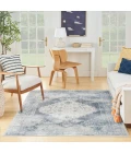 Nourison Astra Machine Washable Area Rug ASW11 Blue/Ivory