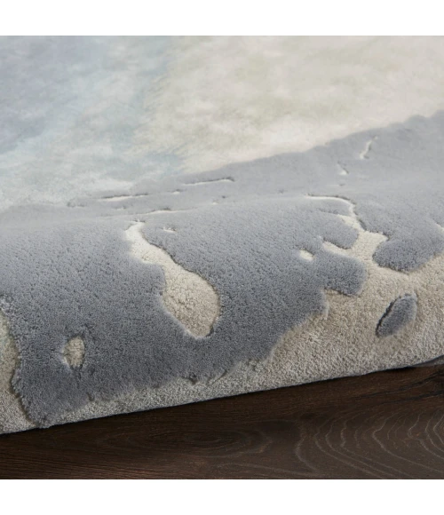 Nourison Prismatic Area Rug PRS19 Seafoam/Silver 5'6" x 7'5"