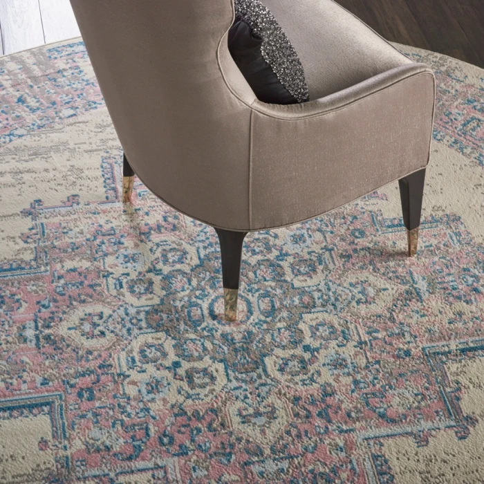 Nourison Grafix Round Area Rug GRF14-Ivory/Pink
