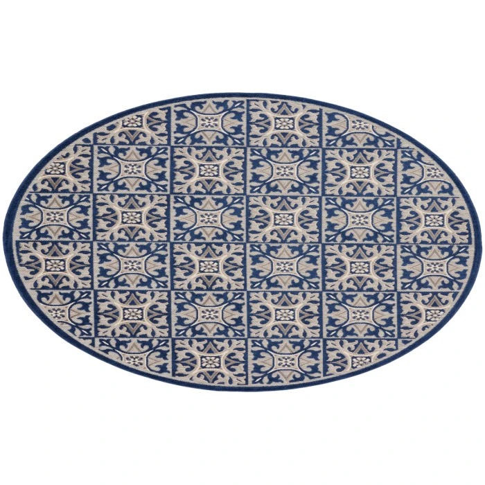 Nourison Aloha Blue ALH34 7’10” Round Rug
