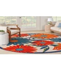 Nourison Aloha Multicolor ALH33 4 ft. Round Rug