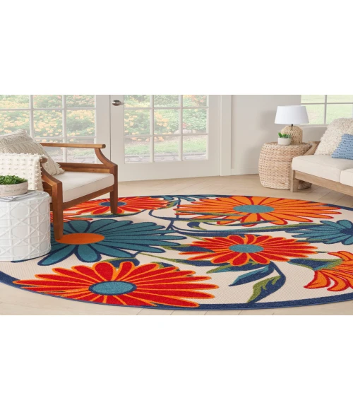 Nourison Aloha Multicolor ALH33 4 ft. Round Rug