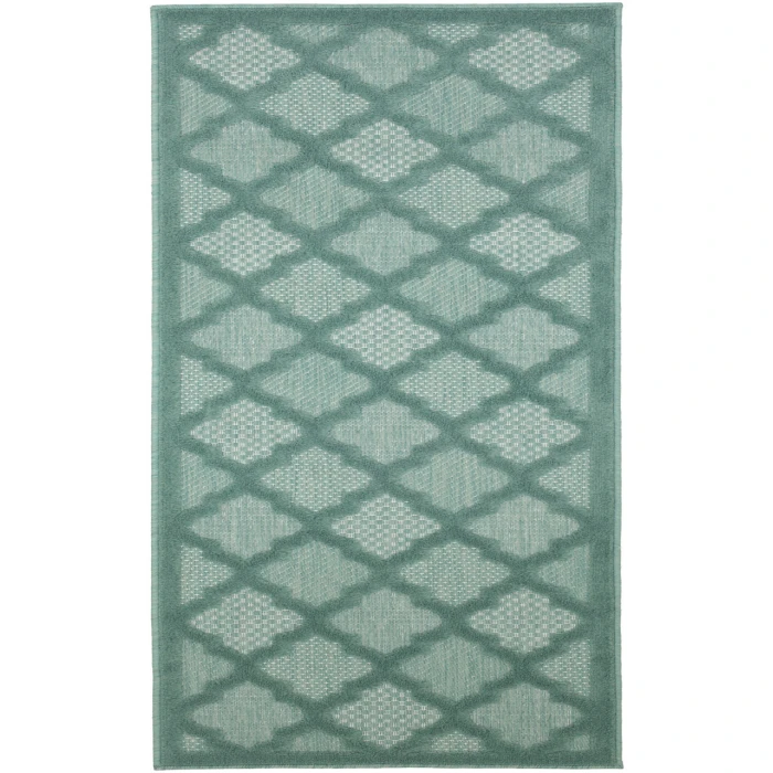 Nourison Easy Care Aqua Teal NES01 2 ft. X 6 ft. Rectangle Rug