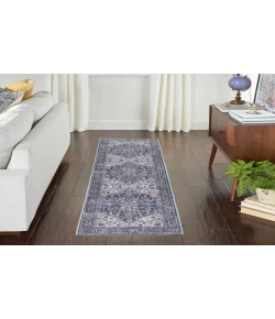 Nourison Home New Concept Washables SR104 Navy Ivory 2 ft. 2 in. X 8 ft. Area Rug