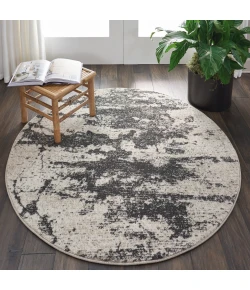 Nourison Home Maxell MAE07 Ivory/Grey 5 ft. 3 in. Round Area Rug