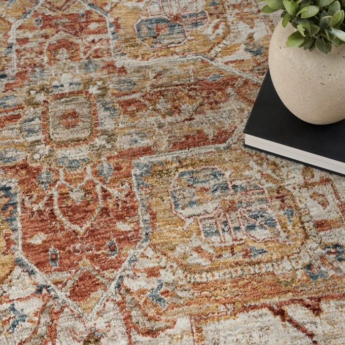 Nourison Sahar Ivory Rust SHR06 8 ft. X 10 ft. Rect. Rug