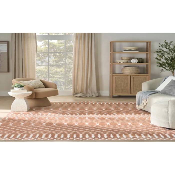 Nourison Astra Machine Washable Copper ASW10 6 ft. 7 in. X 9 ft. Rectangle Rug