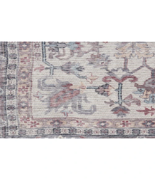 Nicole Curtis Machine Washable Series 1 Grey SR104 5 ft. 3 in. Round Rug