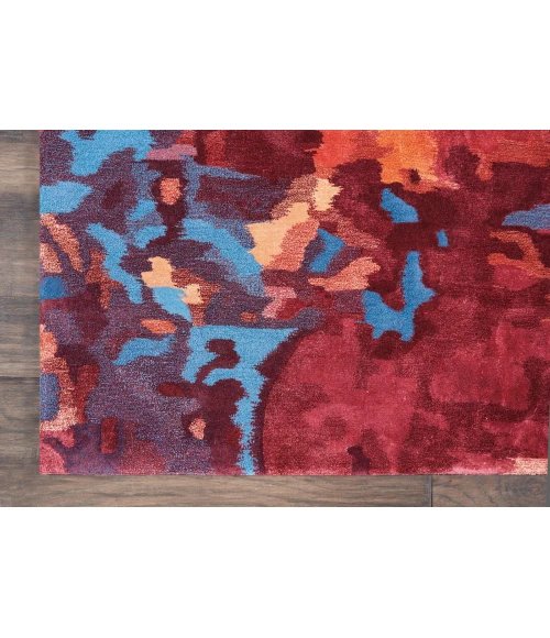 Nourison Prismatic Area Rug PRS13 Blue/Flame 3'9" x 5'9"