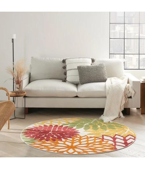 Nourison Aloha Area Rug ALH05-Red Multi Colored