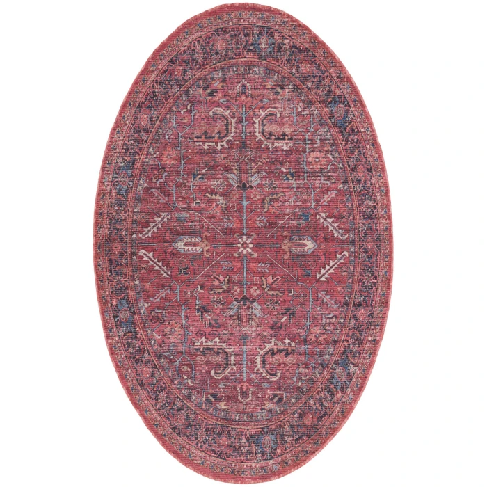 Nicole Curtis Machine Washable Series 1 Brick SR102 7 ft. 10 in. Round Rug