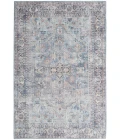 Nicole Curtis Machine Washable Series 1 Area Rug SR104 Blue 4' x 6'