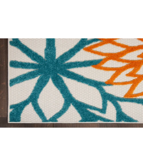 Nourison Aloha Turquoise Multicolor ALH05 7 ft. X 10 ft. Rectangle Rug