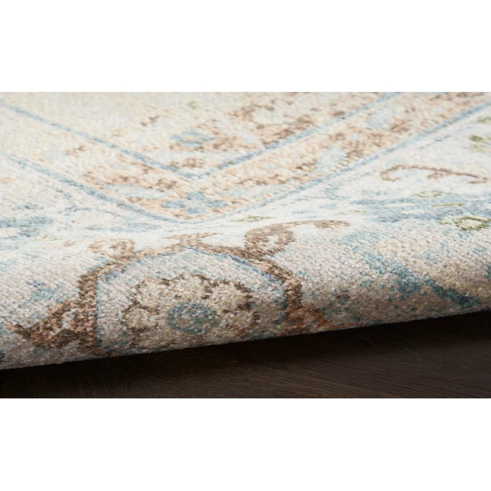 Nourison Astra Machine Washable Ivory Blue ASW13 7 ft. 10 in. X 10 ft. Rectangle Rug