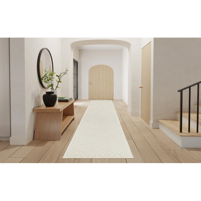 Nourison Versatile Ivory White NRV01 2 ft. 2 in. X 12 ft. Rectangle Rug